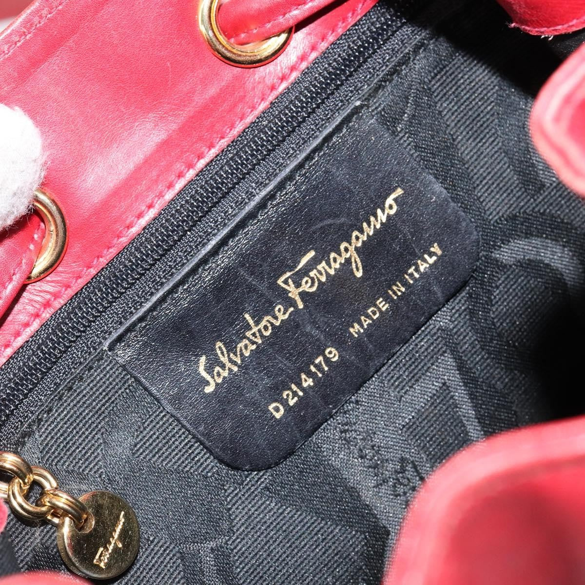 Salvatore Ferragamo Vala Shoulder Bag Leather, RED, LEATHER, Shoulder bag