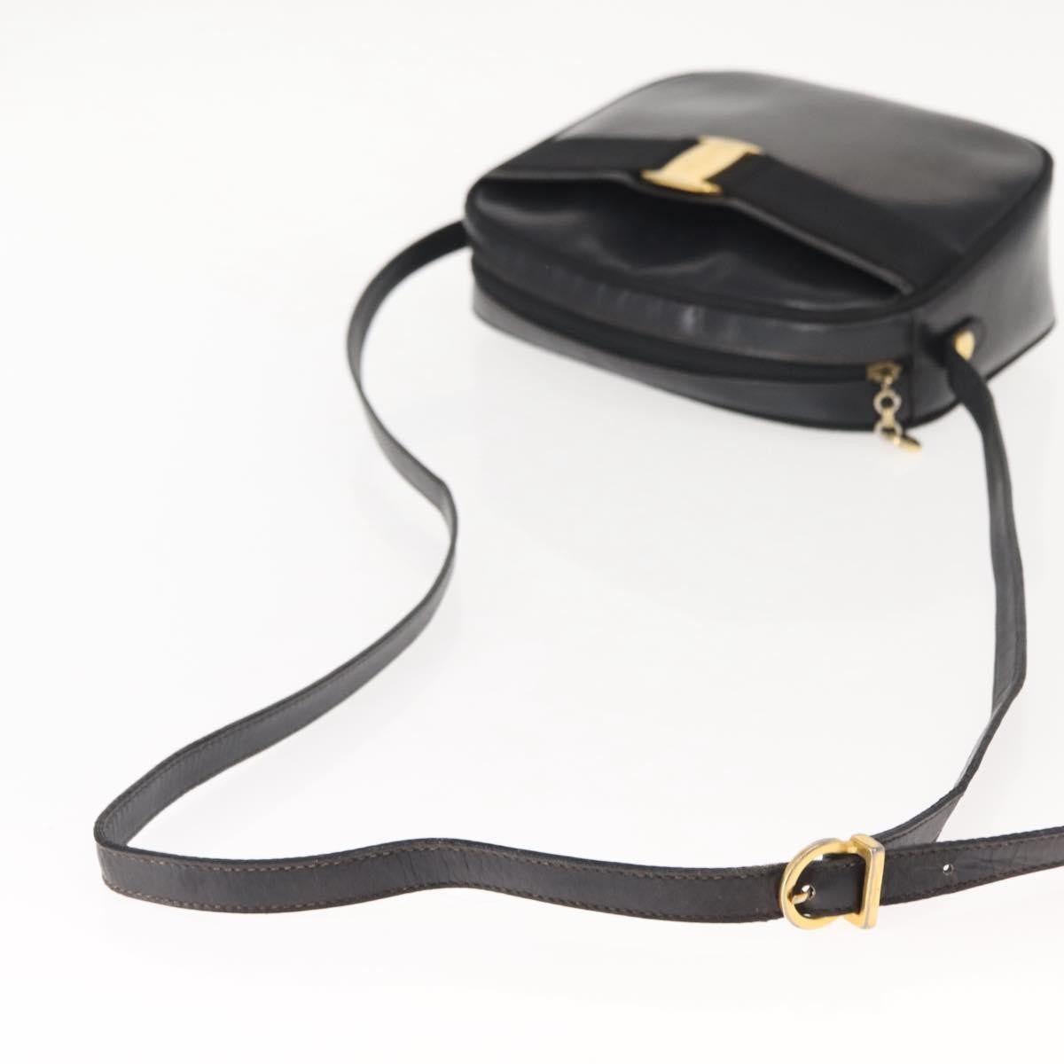 Salvatore Ferragamo Vala Shoulder Bag Leather, BLACK, LEATHER, Shoulder bag