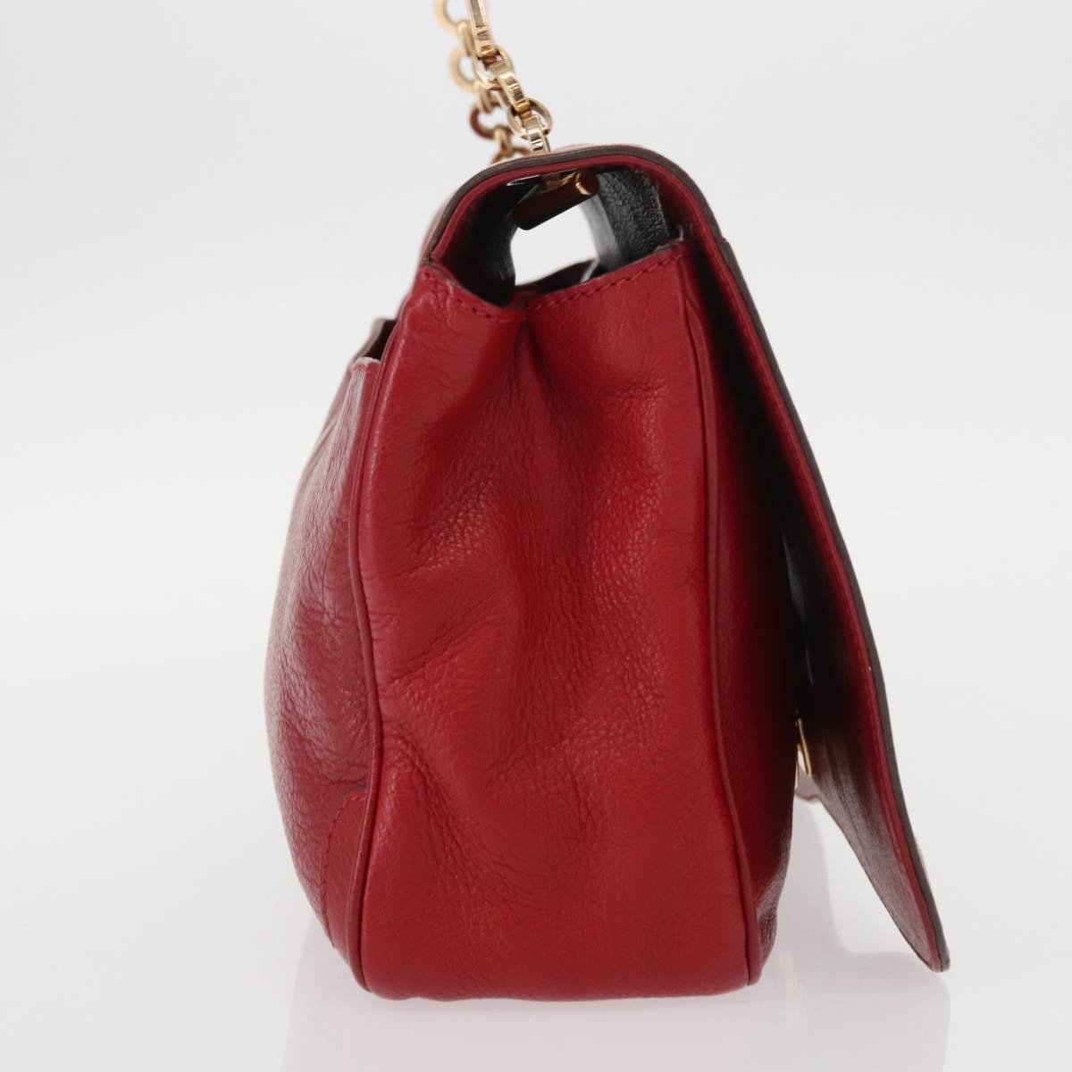 Salvatore Ferragamo Gancini Shoulder Bag Leather, RED, LEATHER, Shoulder bag