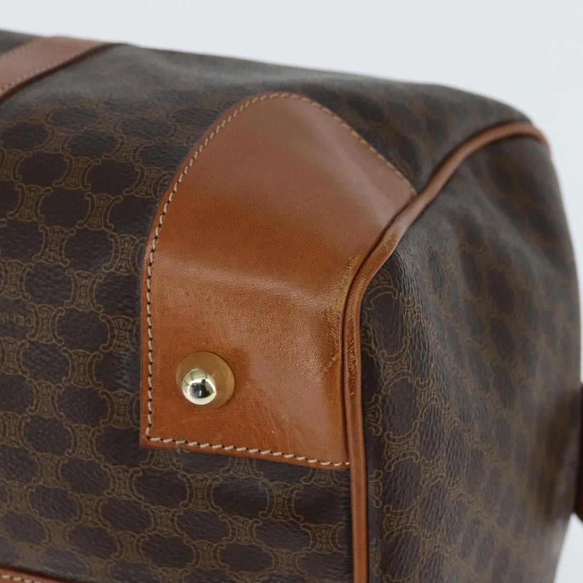 Celine Vintage Boston Bag Macadam Coated Canvas, BROWN, CANVAS, Travel bag