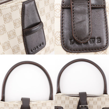 Loewe Vintage Anagram Handbag Canvas with Leather, BEIGE, CANVAS, Tote bag