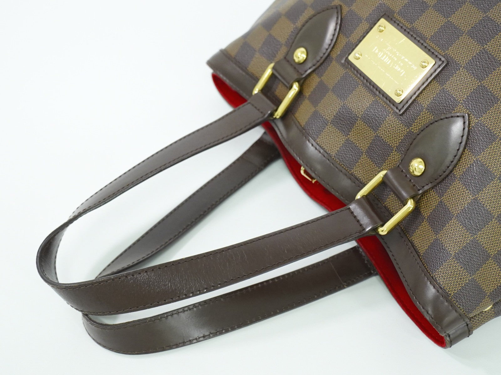 Louis Vuitton Hampstead Handbag Damier, BROWN, CANVAS, Handbag