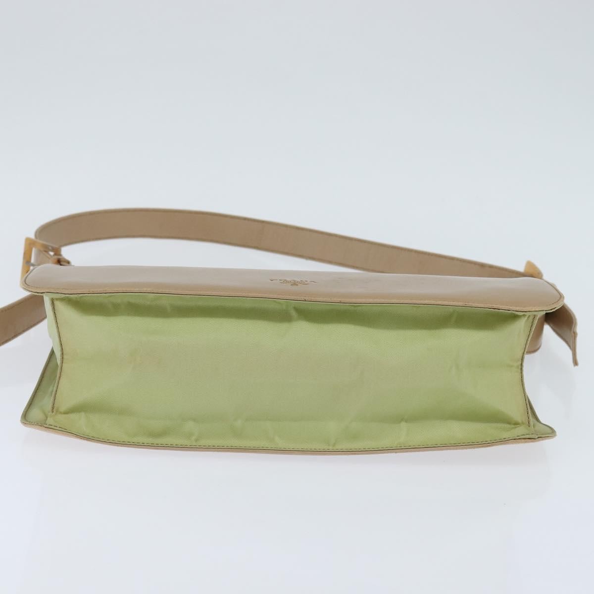 Prada Vintage Shoulder Bag Leather, BEIGE, LEATHER, Shoulder bag