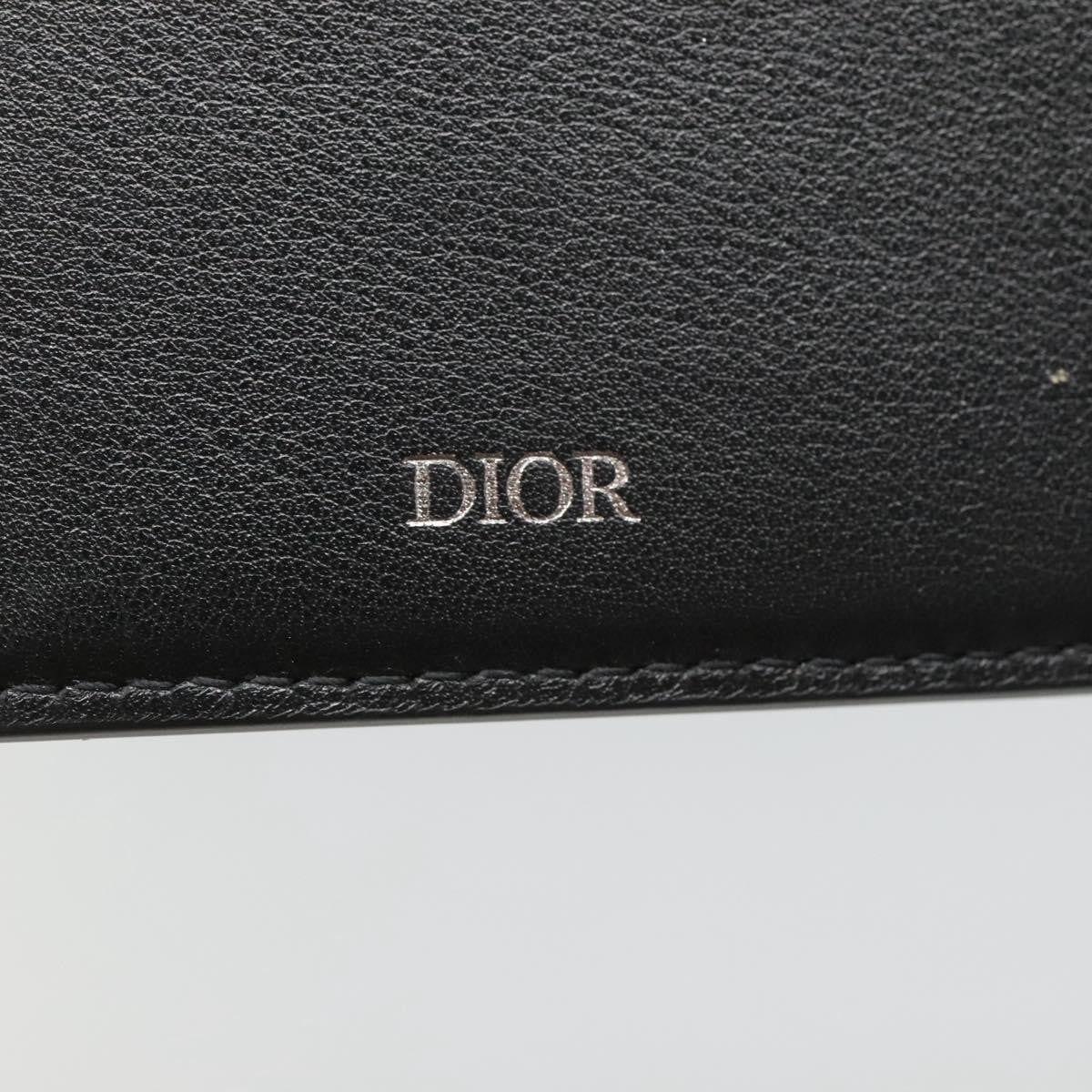 Christian Dior Bifold Card Holder Leather, BLACK, LEATHER, Card Holders