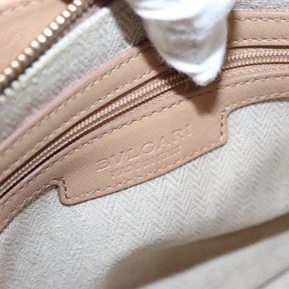 Bvlgari Chandra Hobo Canvas and Leather, BEIGE, CANVAS, Handbag