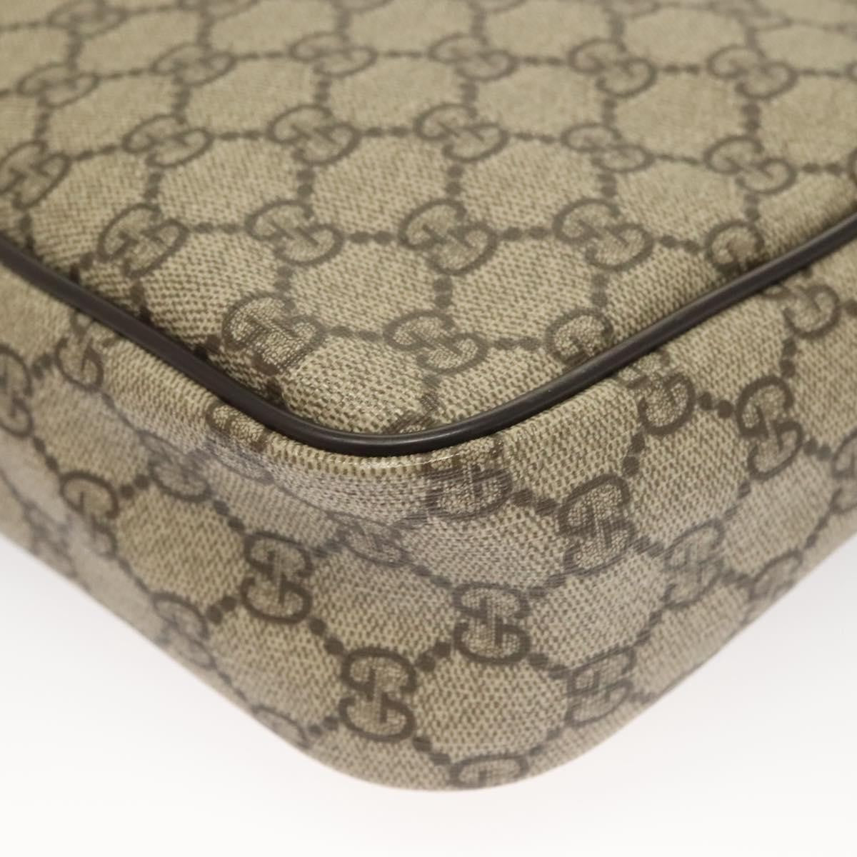 Gucci Front Zip Messenger GG Coated Canvas, BEIGE, CANVAS, Shoulder bag