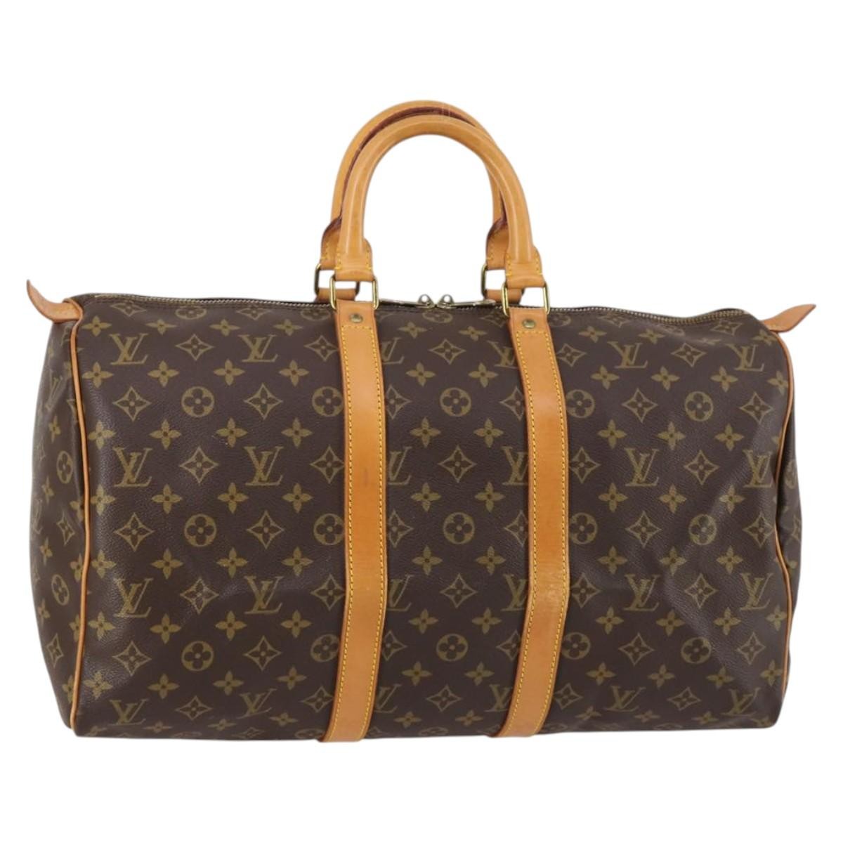 Louis Vuitton Keepall Bandouliere Bag Monogram Canvas, BROWN, CANVAS, Travel bag