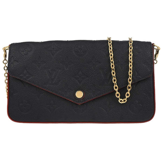 Louis Vuitton Felicie Pochette Monogram Empreinte Leather, Navy, Leather, Clutch