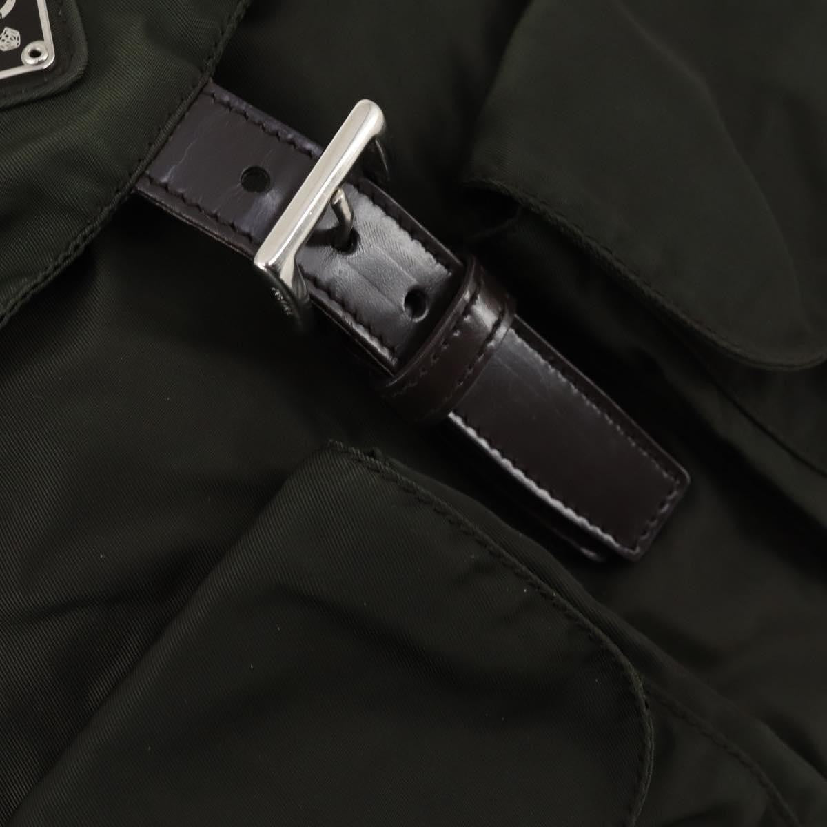 Prada Corsaire Backpack Embroidered Quilted Denim, KHAKI, NYLON, Backpack