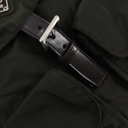 Prada Corsaire Backpack Embroidered Quilted Denim, KHAKI, NYLON, Backpack