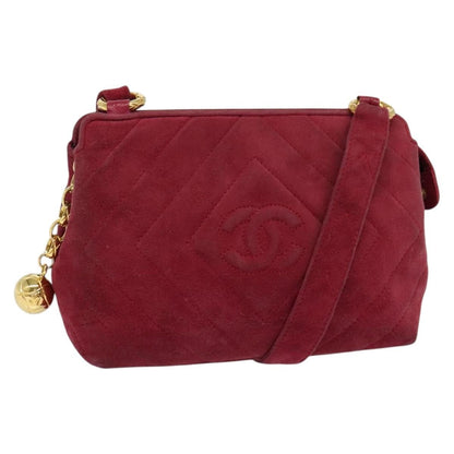 Chanel Vintage Diamond CC Camera Bag Quilted Suede, PINK, SUEDE, Shoulder bag