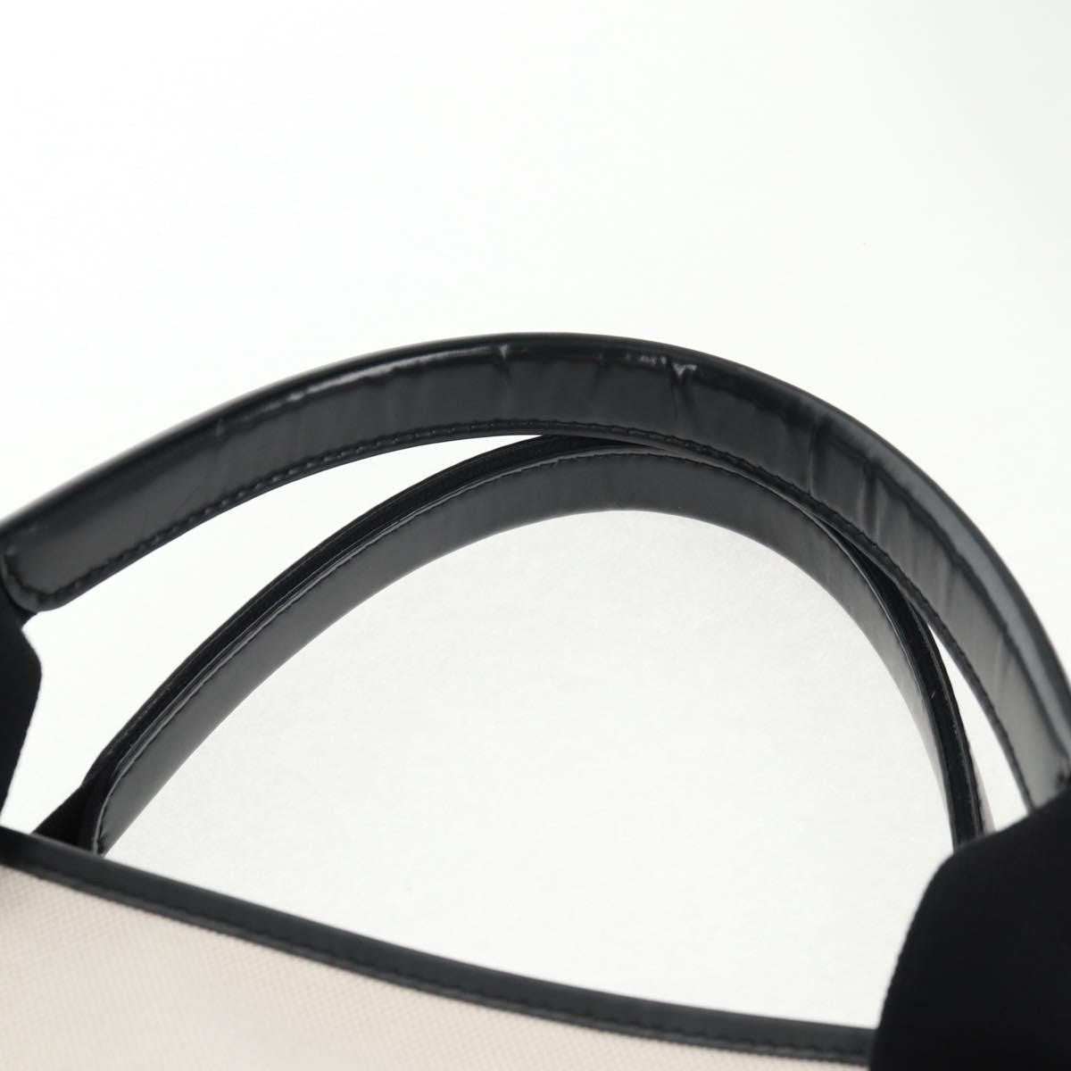 Balenciaga Navy Cabas Canvas with Leather, WHITE, CANVAS, Tote bag