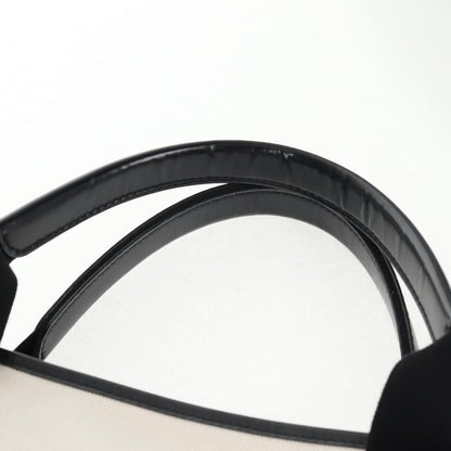 Balenciaga Navy Cabas Canvas with Leather, WHITE, CANVAS, Tote bag