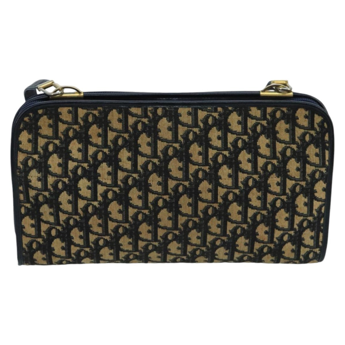 Christian Dior Vintage Trotter Crossbody Bag Diorissimo Coated Canvas, NAVY, CANVAS, Shoulder bag