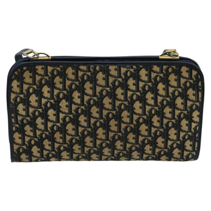 Christian Dior Vintage Trotter Crossbody Bag Diorissimo Coated Canvas, NAVY, CANVAS, Shoulder bag