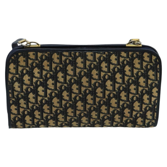 Christian Dior Vintage Trotter Crossbody Bag Diorissimo Coated Canvas, NAVY, CANVAS, Shoulder bag