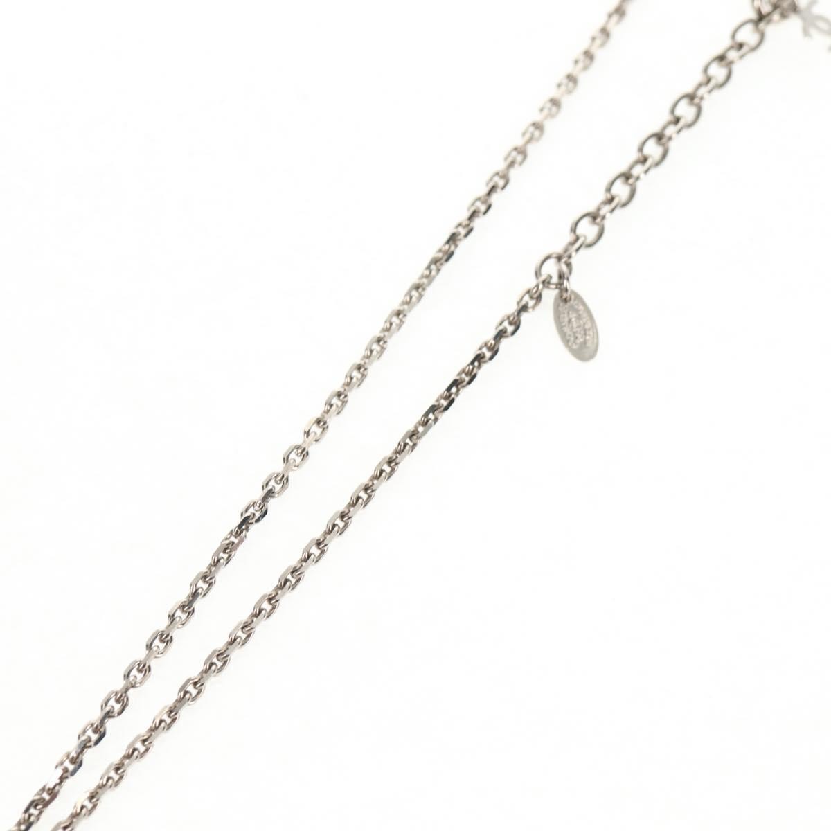 Chanel Vintage CC Pendant Long Necklace Metal, SILVER, METAL, Necklace