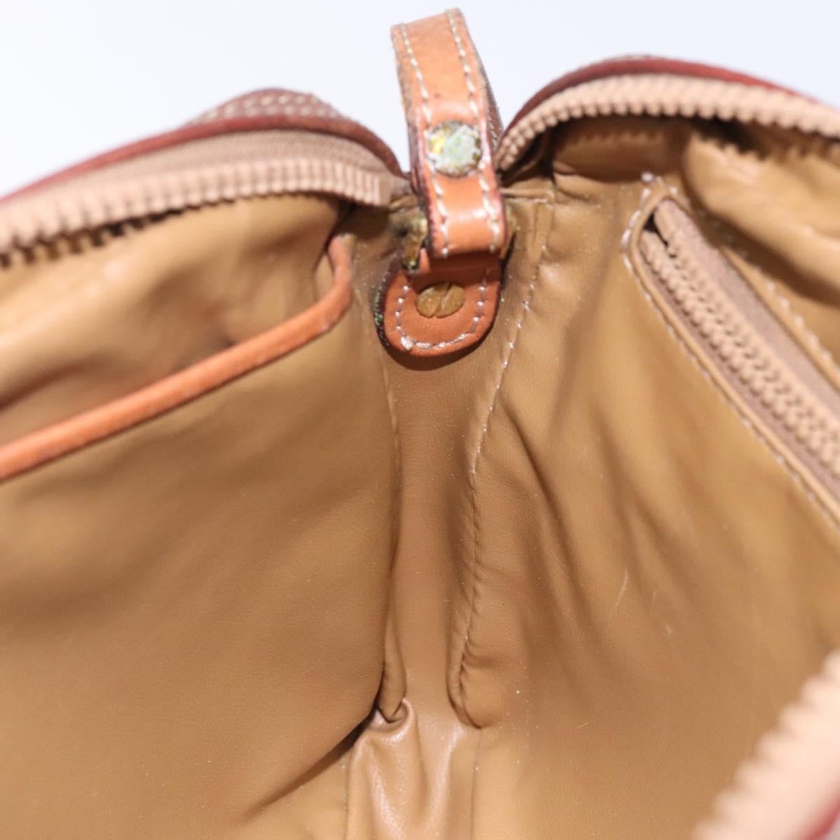 Celine Macadam Pochette Canvas and Leather, BROWN, CANVAS, Clutche & pouche