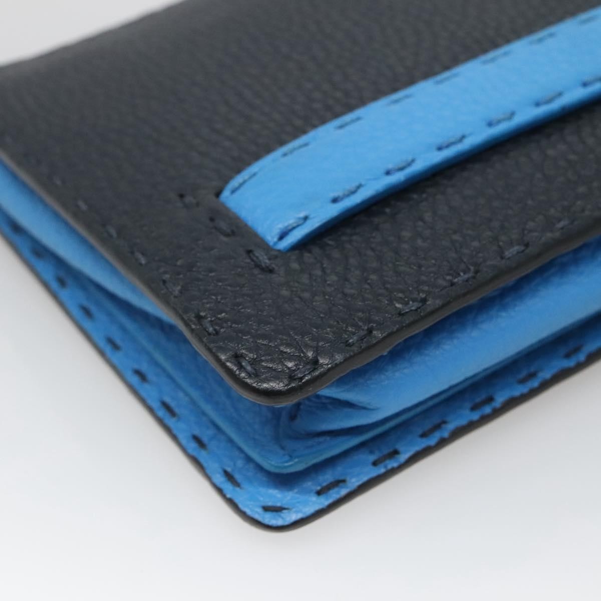 Fendi Selleria Zip Pouch Leather, BLACK, LEATHER, Clutche & pouche