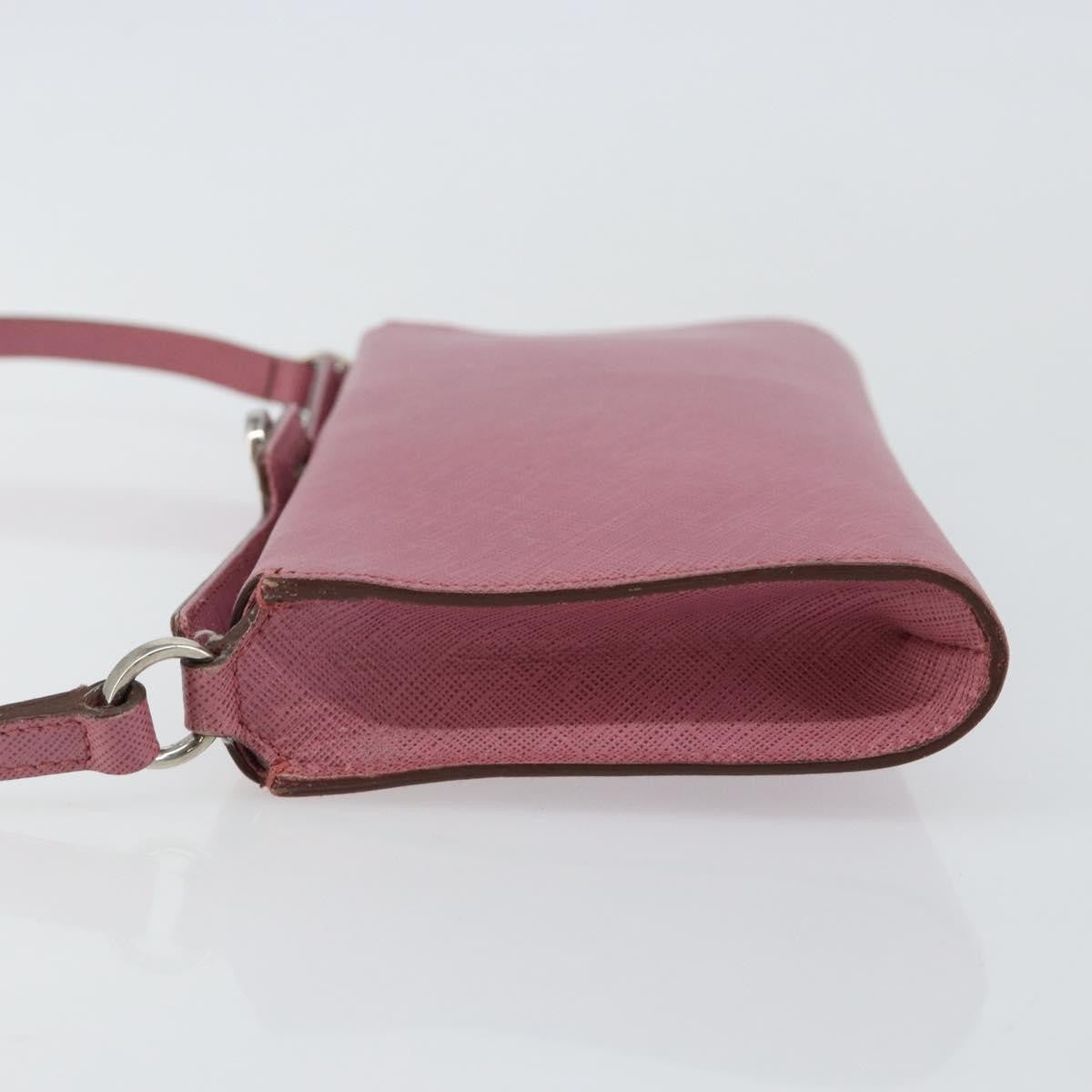 Salvatore Ferragamo Gancini Pouch Leather, PINK, LEATHER, Clutche & pouche
