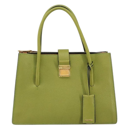 Miu Miu Madras Convertible Compartment Tote Leather, GREEN, LEATHER, Handbag