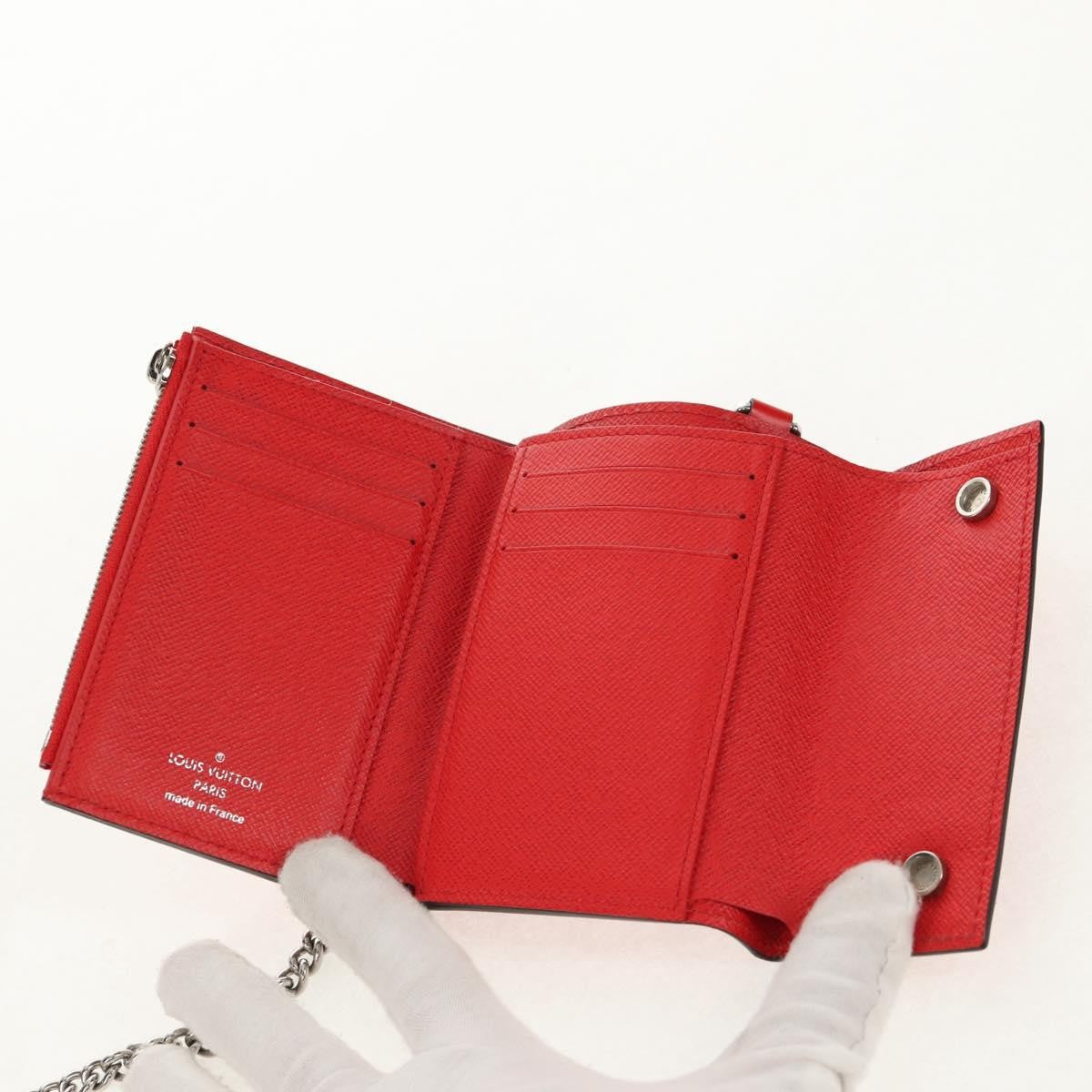 Louis Vuitton Chain Wallet Limited Edition Supreme Epi Leather, RED, LEATHER, Wallets