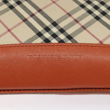 Burberry Front Pocket Messenger Bag Check Embossed Leather, BEIGE, CANVAS, Shoulder bag