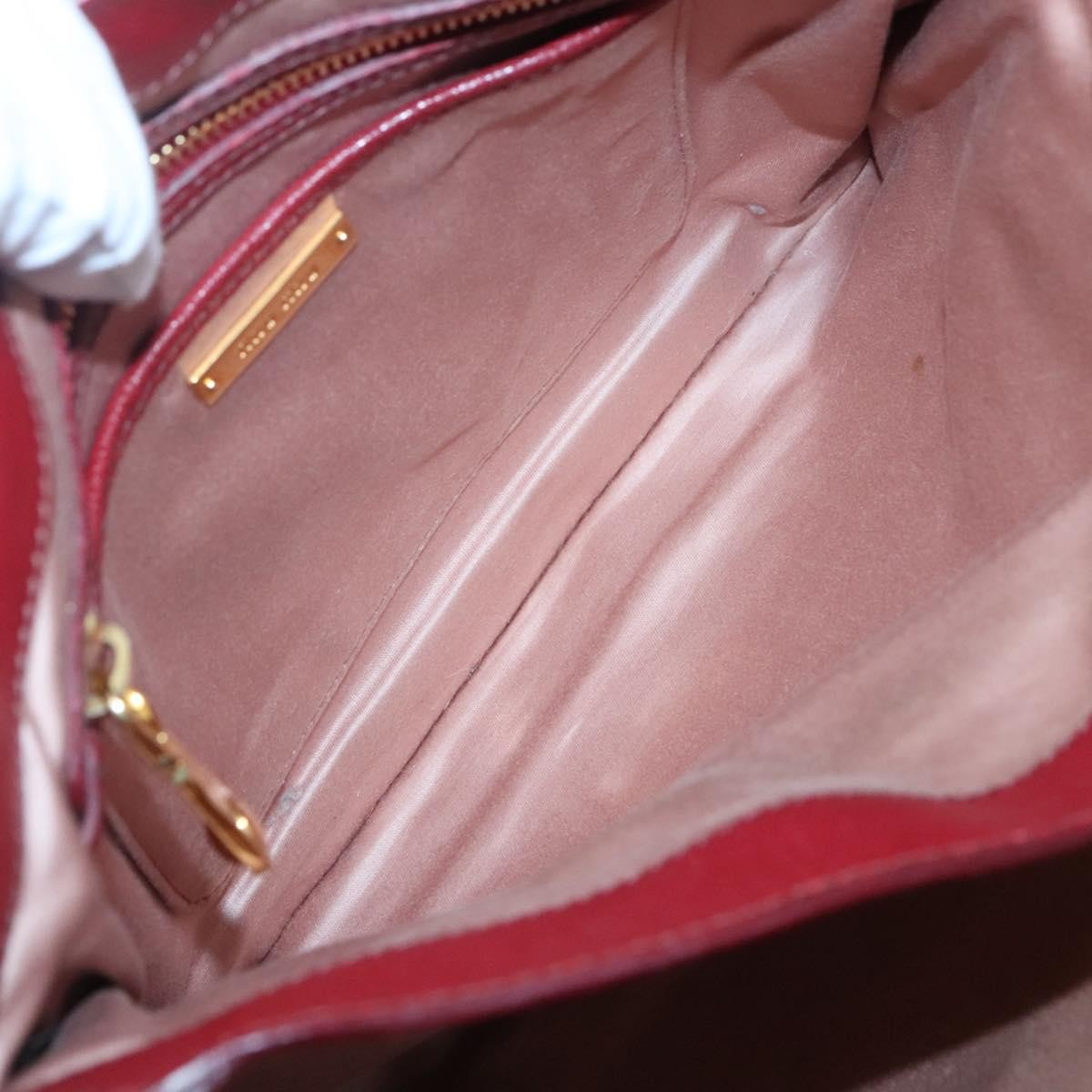 Miu Miu Madras Convertible Lock Tote Leather, RED, LEATHER, Handbag