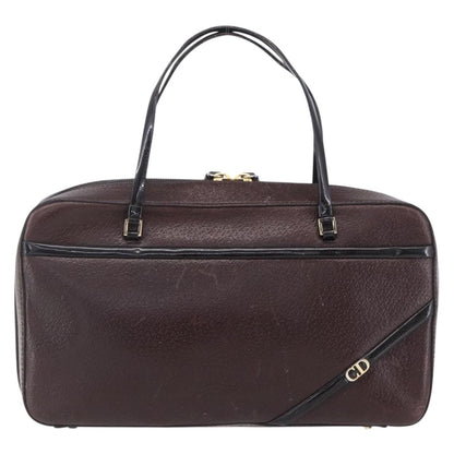 Christian Dior Vintage CD Handbag Leather, BROWN, LEATHER, Handbag