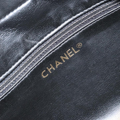 Chanel Vintage Toiletry Pouch Lambskin, BLACK, LEATHER, Clutche & pouche