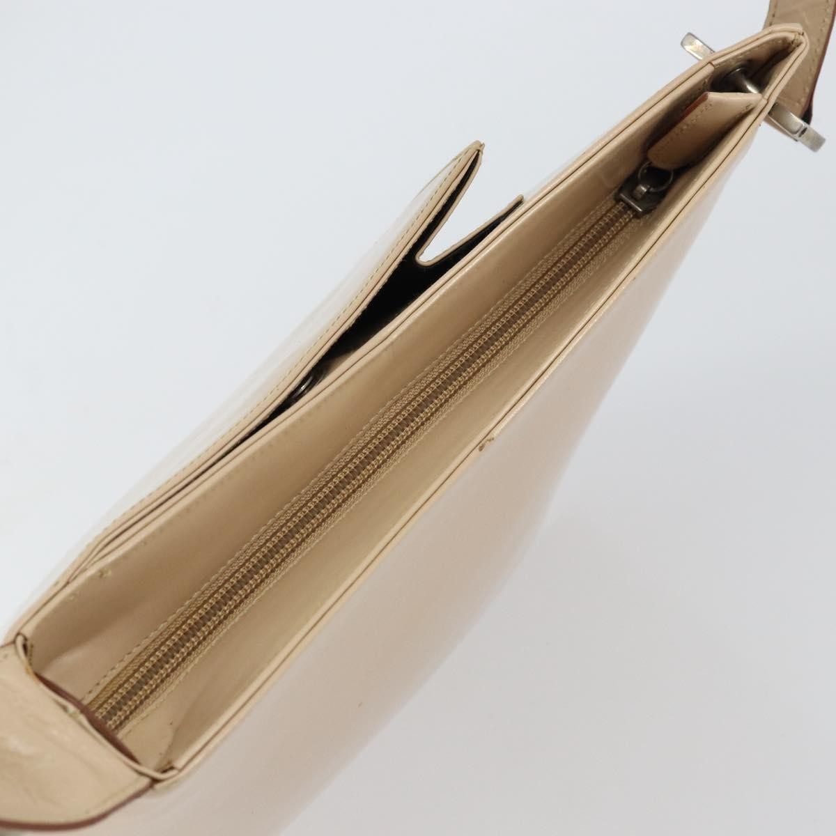 Salvatore Ferragamo Gancini Shoulder Bag Leather, BEIGE, LEATHER, Shoulder bag