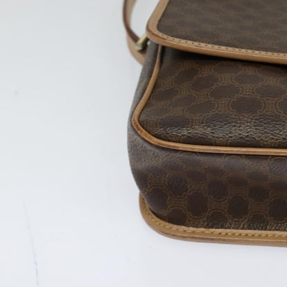 Celine Vintage Macadam Shoulder Bag Canvas and Leather, BROWN, CANVAS, Shoulder bag