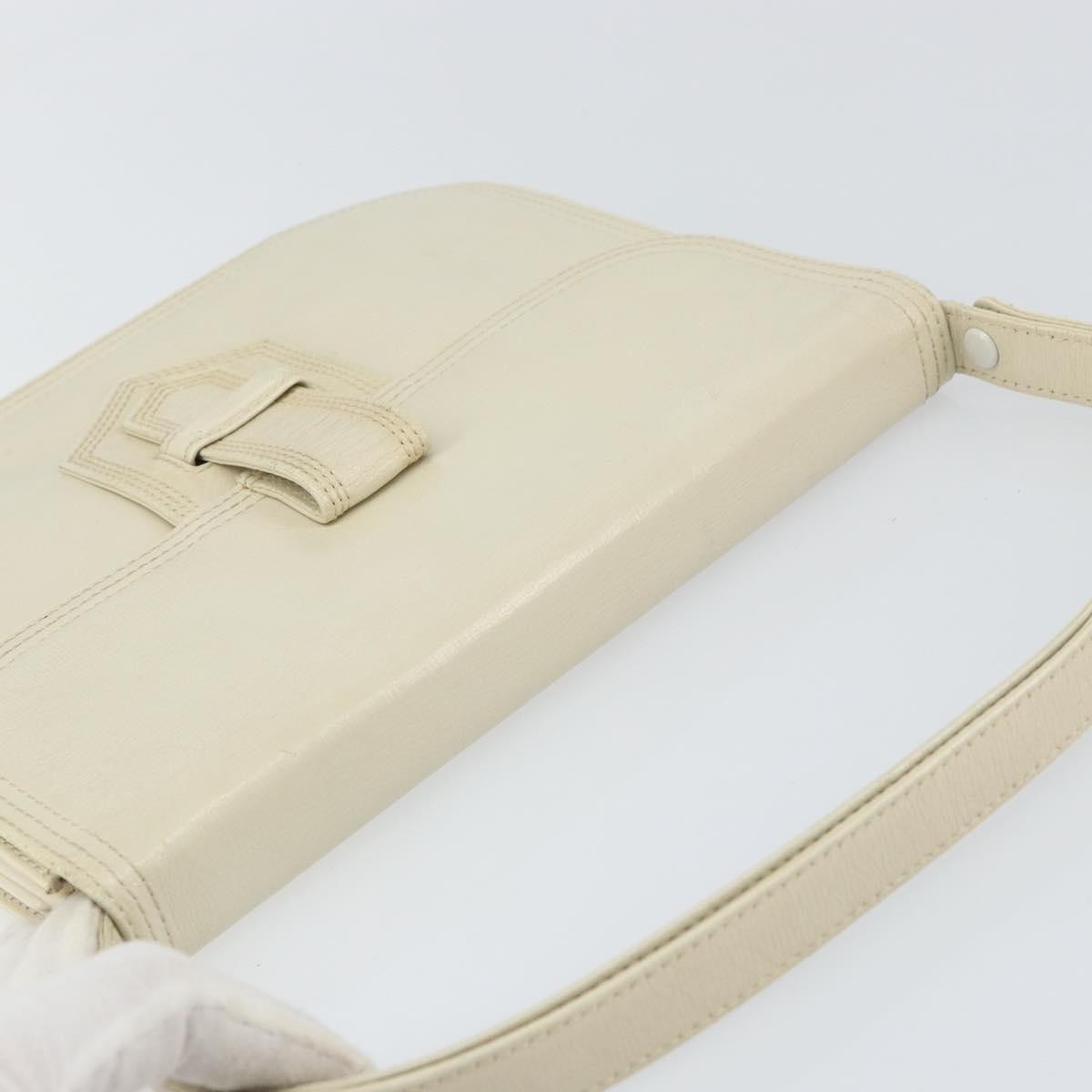 Saint Laurent Vintage Shoulder Bag Leather, WHITE, LEATHER, Shoulder bag