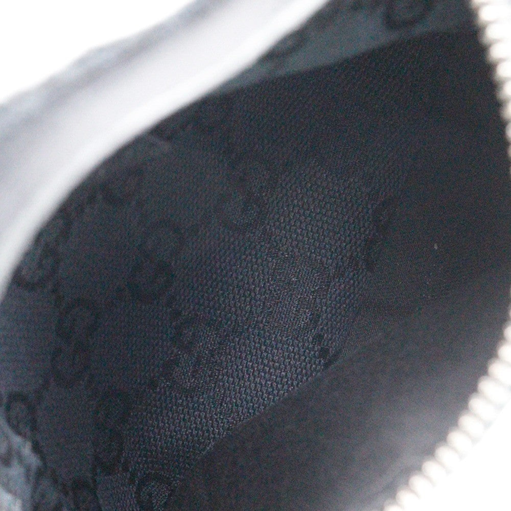 Gucci Vintage Double Belt Bag GG Canvas with Leather, BLACK, CANVAS, Shoulder bag