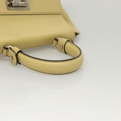 Salvatore Ferragamo Gancini handbag Leather, YELLOW, LEATHER, Handbag