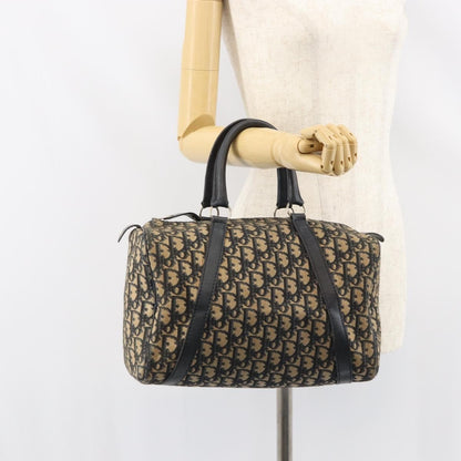 Christian Dior Vintage Trotter Boston Bag Canvas, NAVY, CANVAS, Travel bag