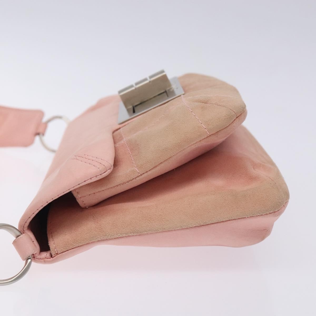 Chanel Giant Mademoiselle Lock Shoulder Bag Suede, PINK, SUEDE, Shoulder bag