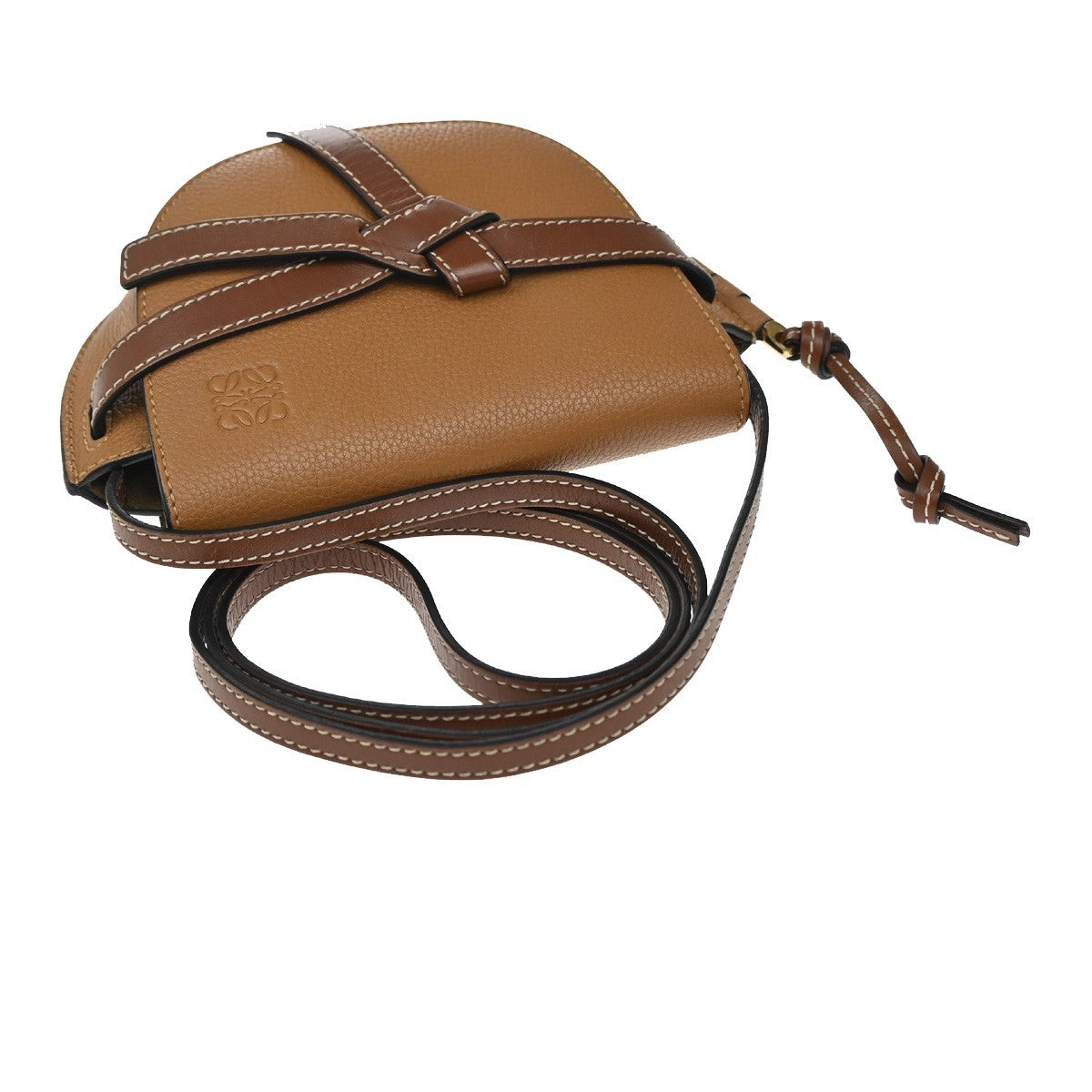 Loewe Gate Shoulder Bag Leather, BROWN, LEATHER, Shoulder bag