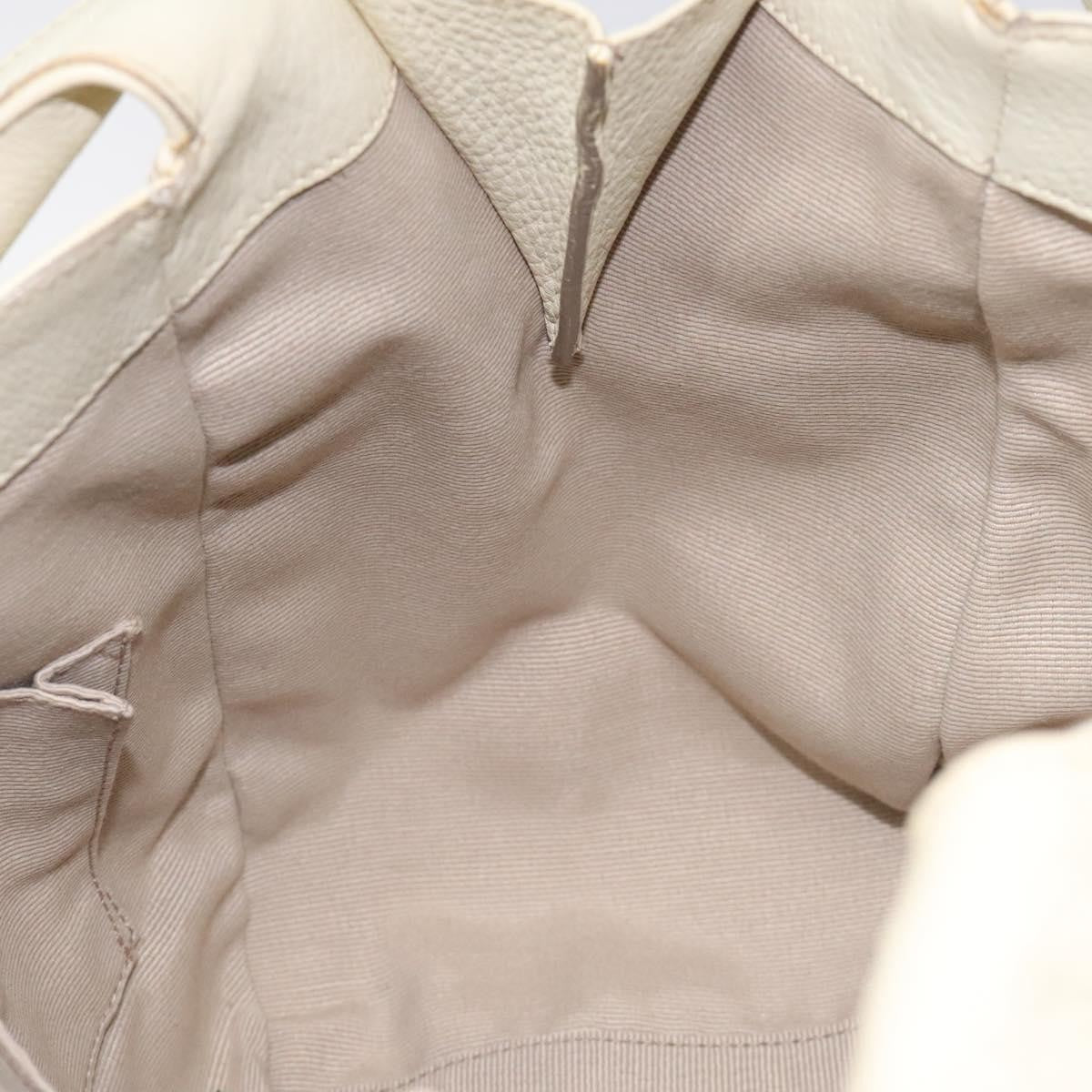 Salvatore Ferragamo Gancini Hobo Stitched Leather, WHITE, LEATHER, Handbag