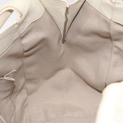 Salvatore Ferragamo Gancini Hobo Stitched Leather, WHITE, LEATHER, Handbag