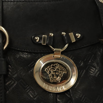Versace Medusa Tote Leather, BLACK, LEATHER, Tote bag