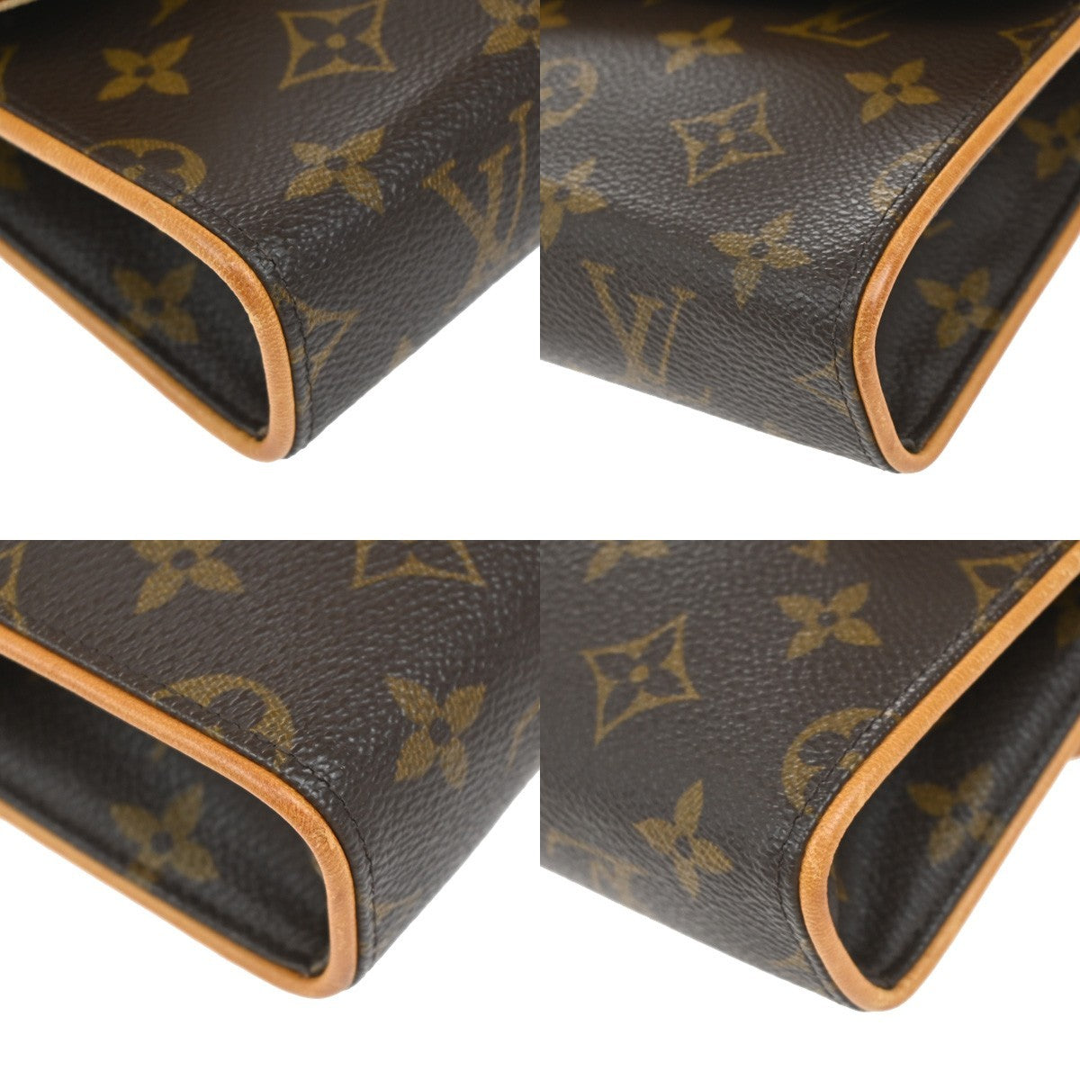 Louis Vuitton Florentine Pochette Monogram Canvas, BROWN, LEATHER, Clutche & pouche