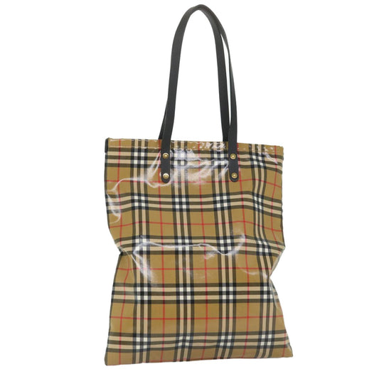 Burberry Nova Check Tote Canvas and Leather, BEIGE, CANVAS, Tote bag