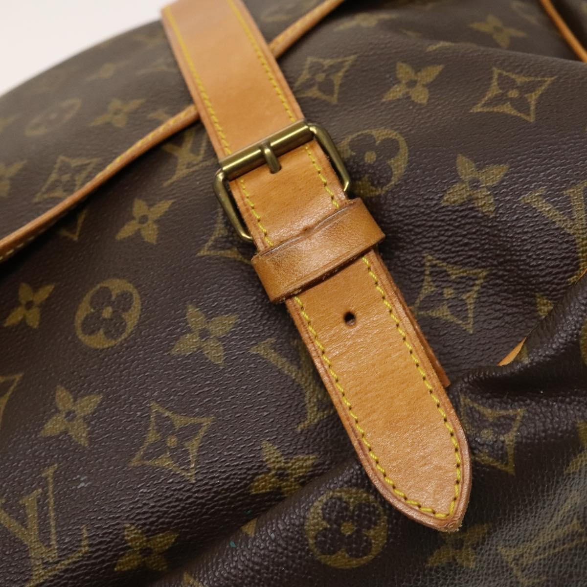 Louis Vuitton Saumur Handbag Monogram Canvas, BROWN, CANVAS, Shoulder bag