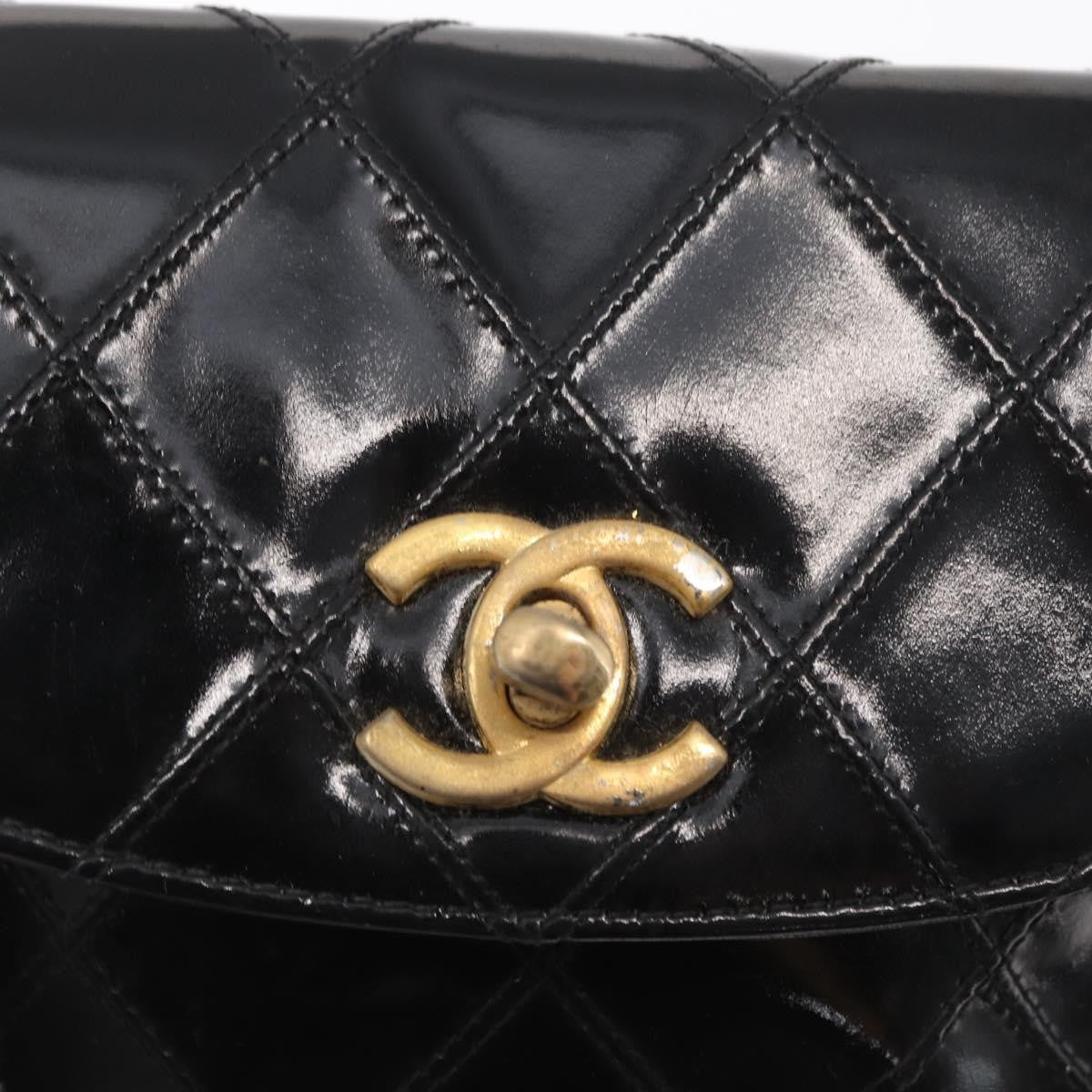 Chanel Vintage Flap Belt Bag Quilted Leather, BLACK, LEATHER, Clutche & pouche