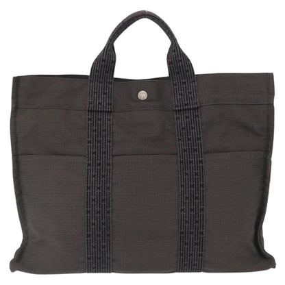 Hermes Fourre-tout Herline Canvas, GRAY, CANVAS, Tote bag