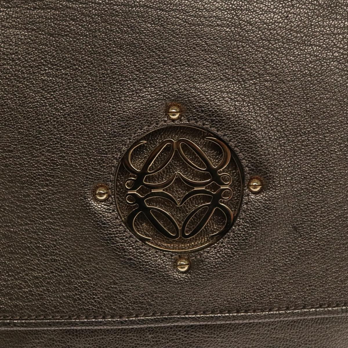 Loewe Anagram handbag Leather, METALLIC, LEATHER, Handbag