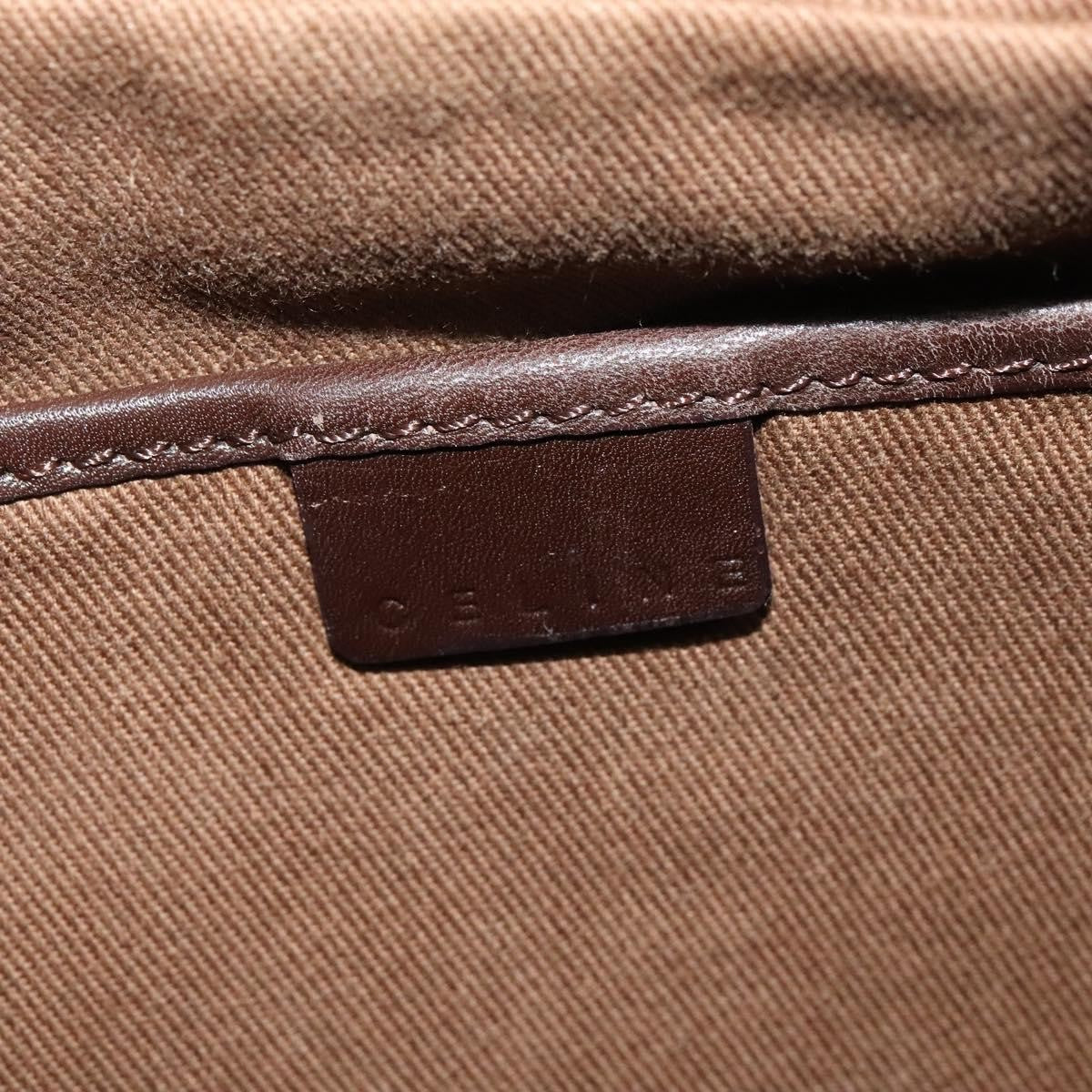 Celine Vintage Macadam Shoulder Bag Canvas and Leather, WHITE, CANVAS, Clutche & pouche