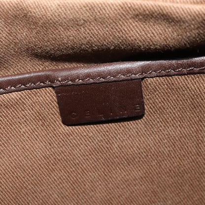 Celine Vintage Macadam Shoulder Bag Canvas and Leather, WHITE, CANVAS, Clutche & pouche