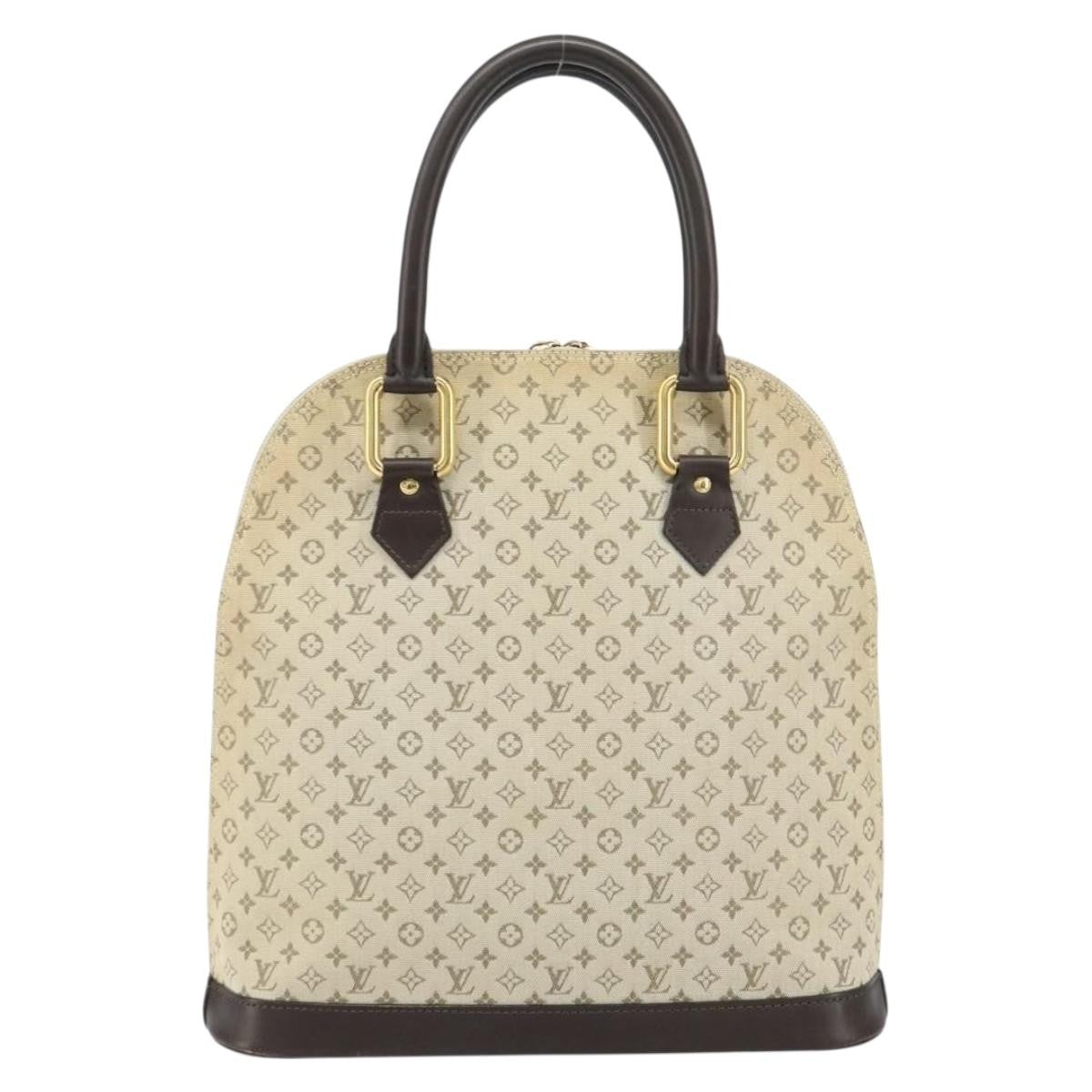 Louis Vuitton Alma Handbag Mini Lin Monogram, KHAKI, CANVAS, Handbag